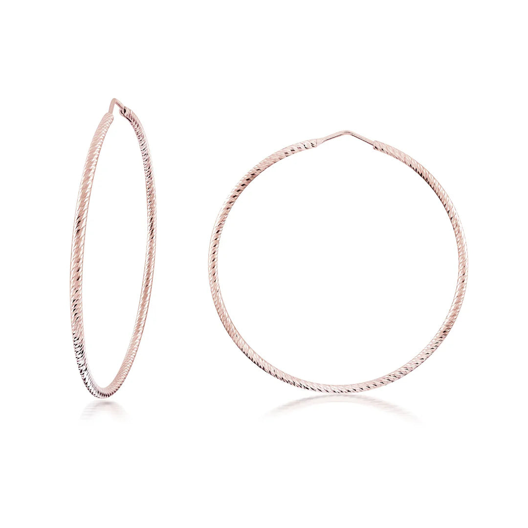 XL Diamond Cut Hoops in Rose 13-092448-03