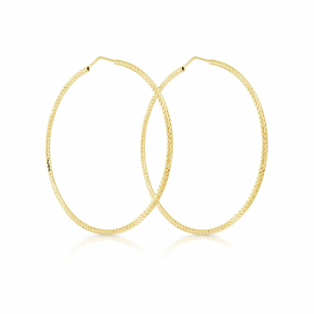 XXL Diamond Cut Hoops in Yellow 13-093244-02