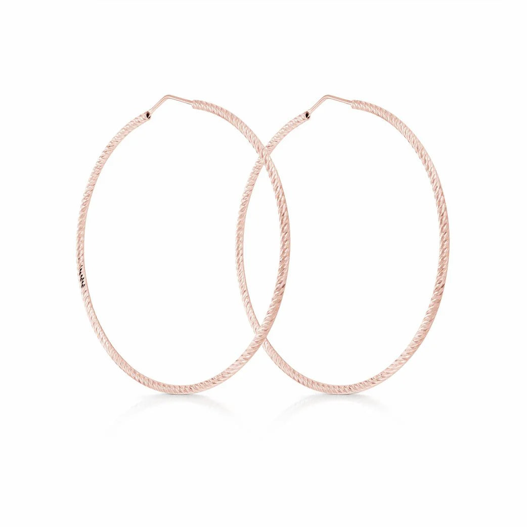 XXL Diamond Cut Hoops in Rose 13-093244-03