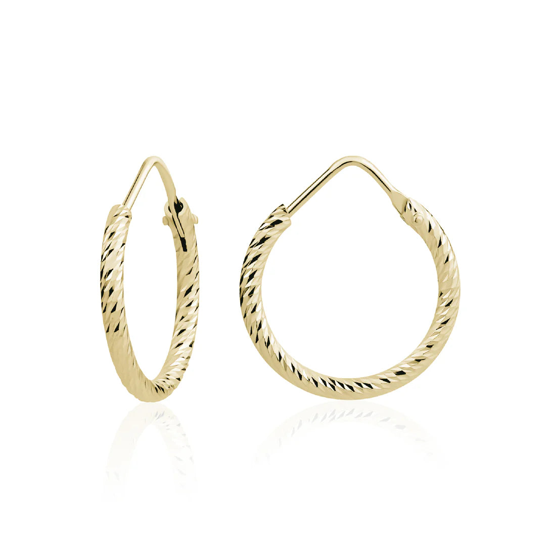XS Diamond Cut Hoops in Yellow 13-093245-02