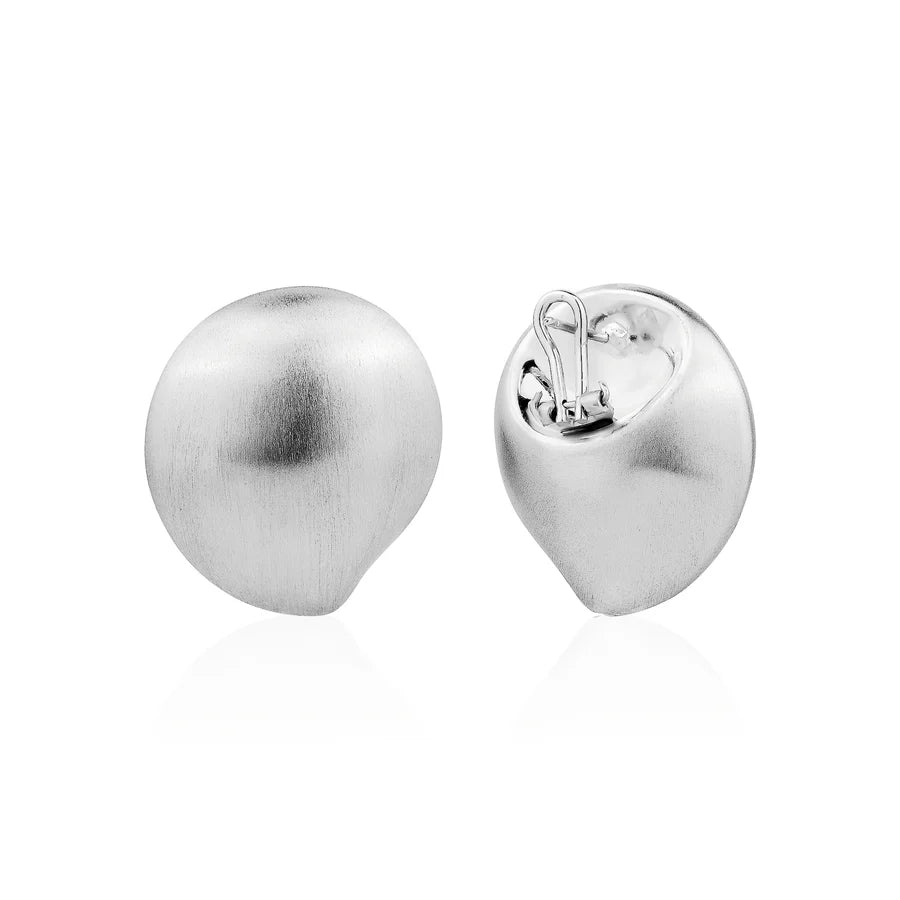 BRUSHED PUFF TEAR STUDS IN WHITE 13-128745-01BR