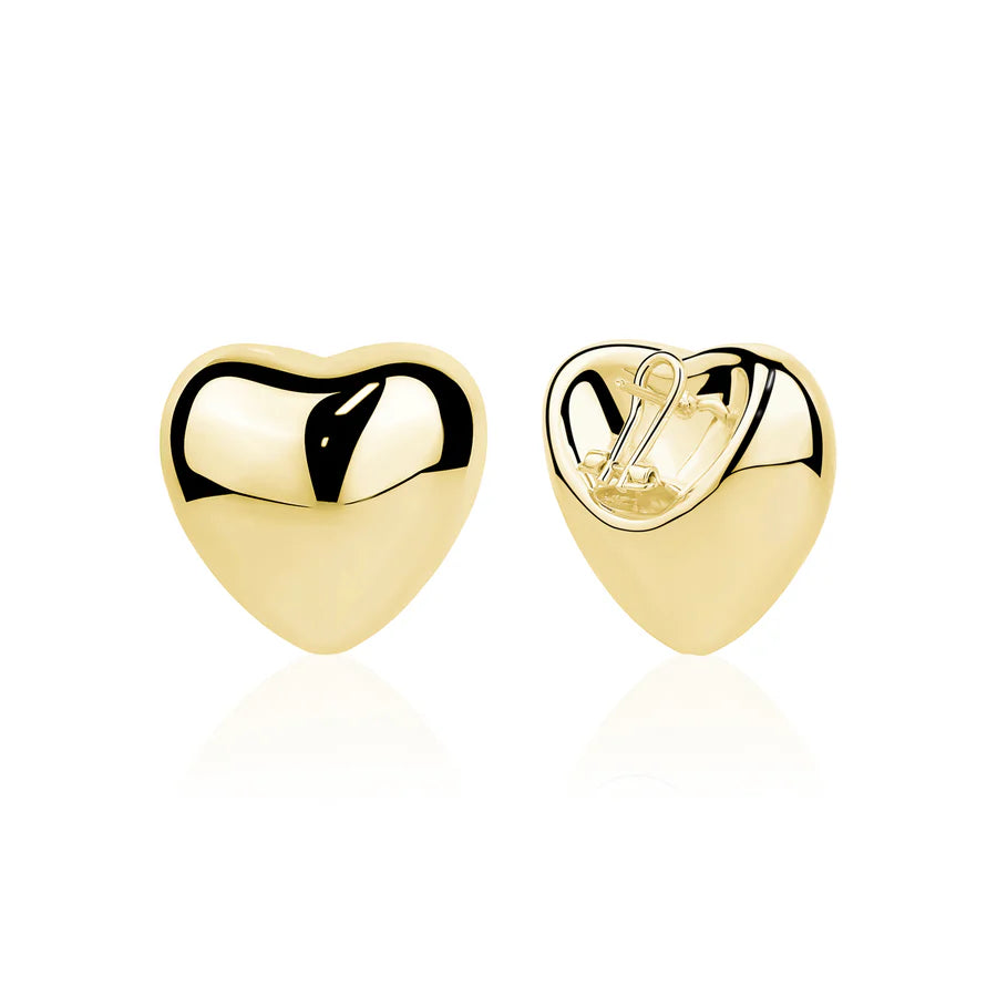 POLISHED PUFF HEART STUDS IN YELLOW 13-128746-02