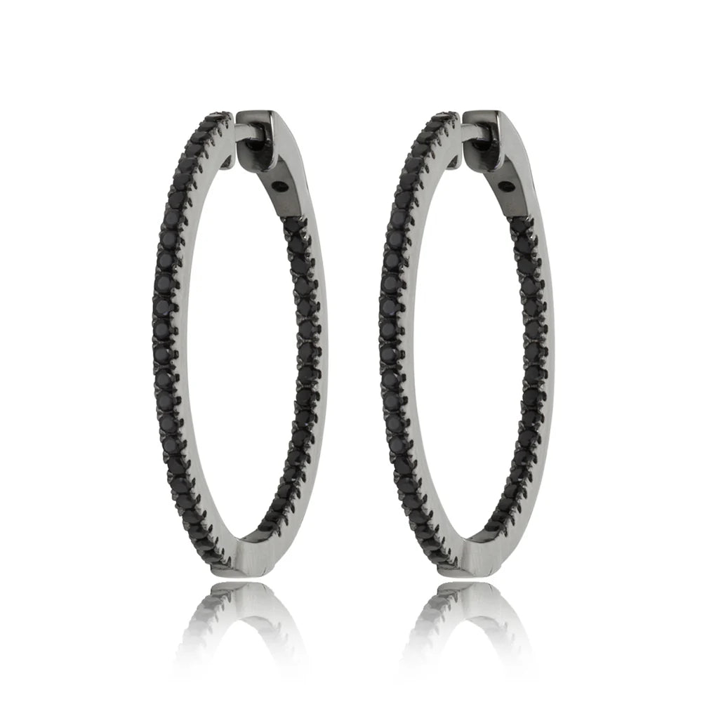 Medium Inside Out Earrings in Black 13-142496-07BK