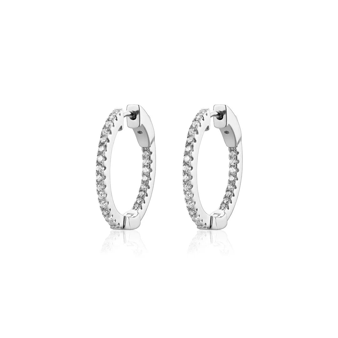 Small Inside Out Hoops in White 13-142538-01WH