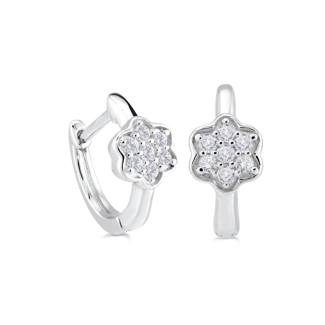 Flower Mini Hoop in White 13-142650-01WH