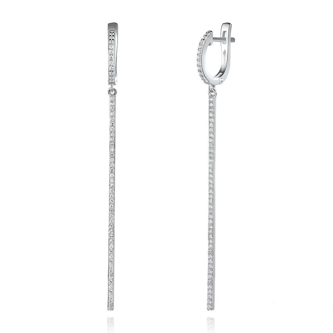 Bar Drop Earrings in White 13-142895-01WH