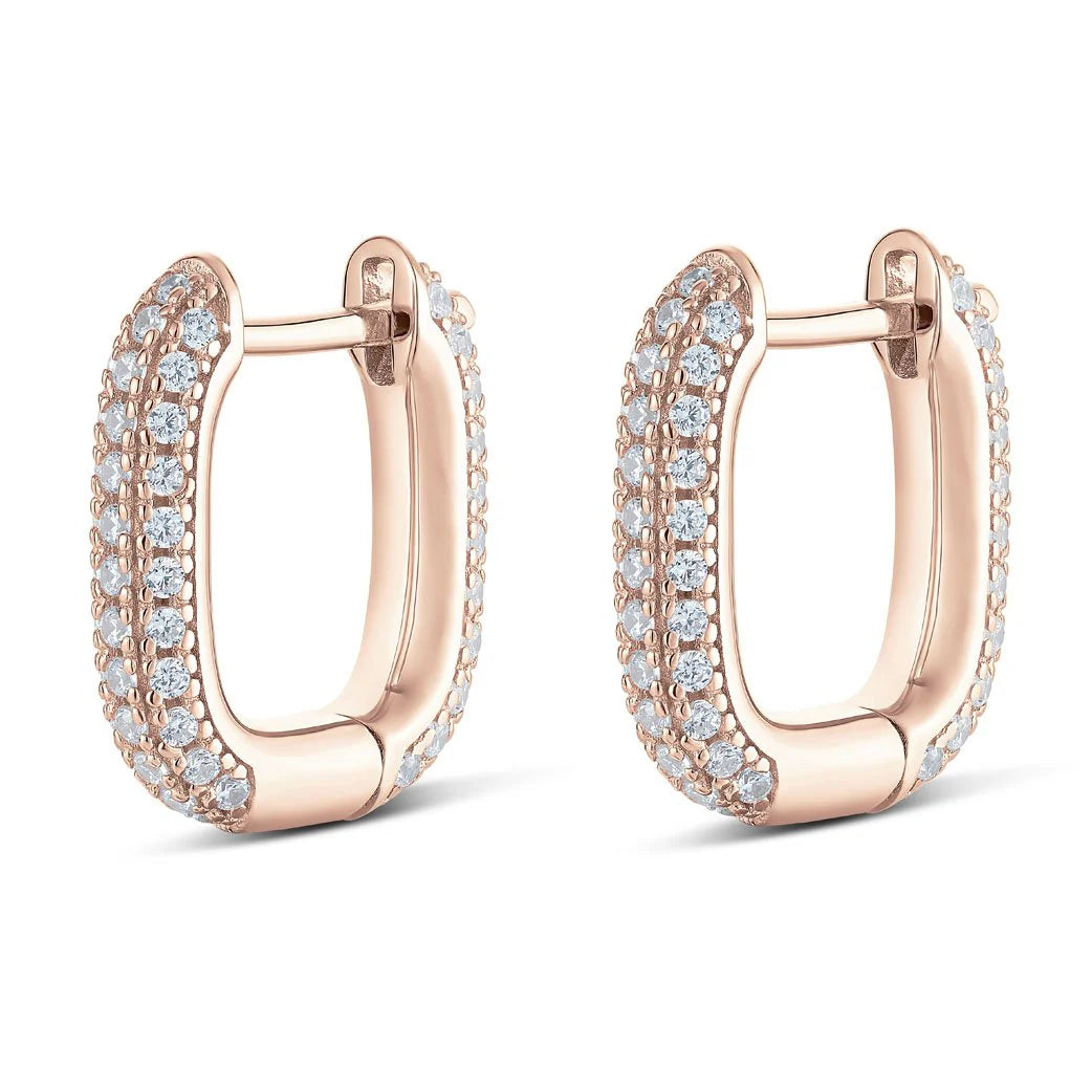 Be Square Pave Earrings in Rose 13-143796-03WH