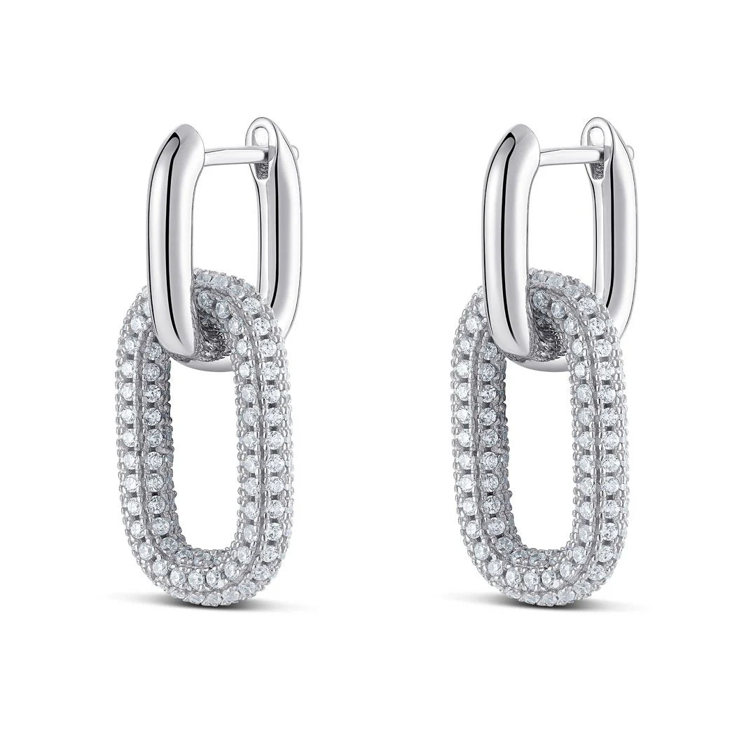 Be Square Earrings in White 13-143798-01WH