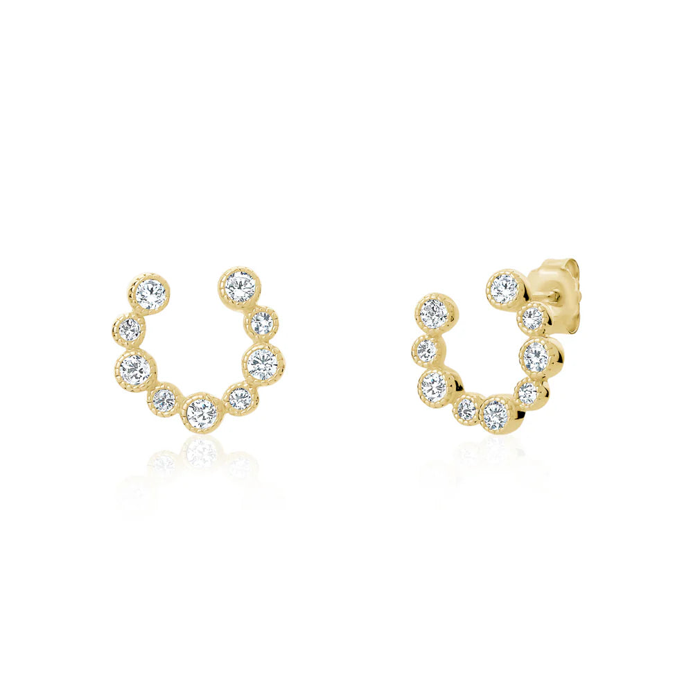Milgrain Circle of Life Studs in Yellow 13-146515-02WH