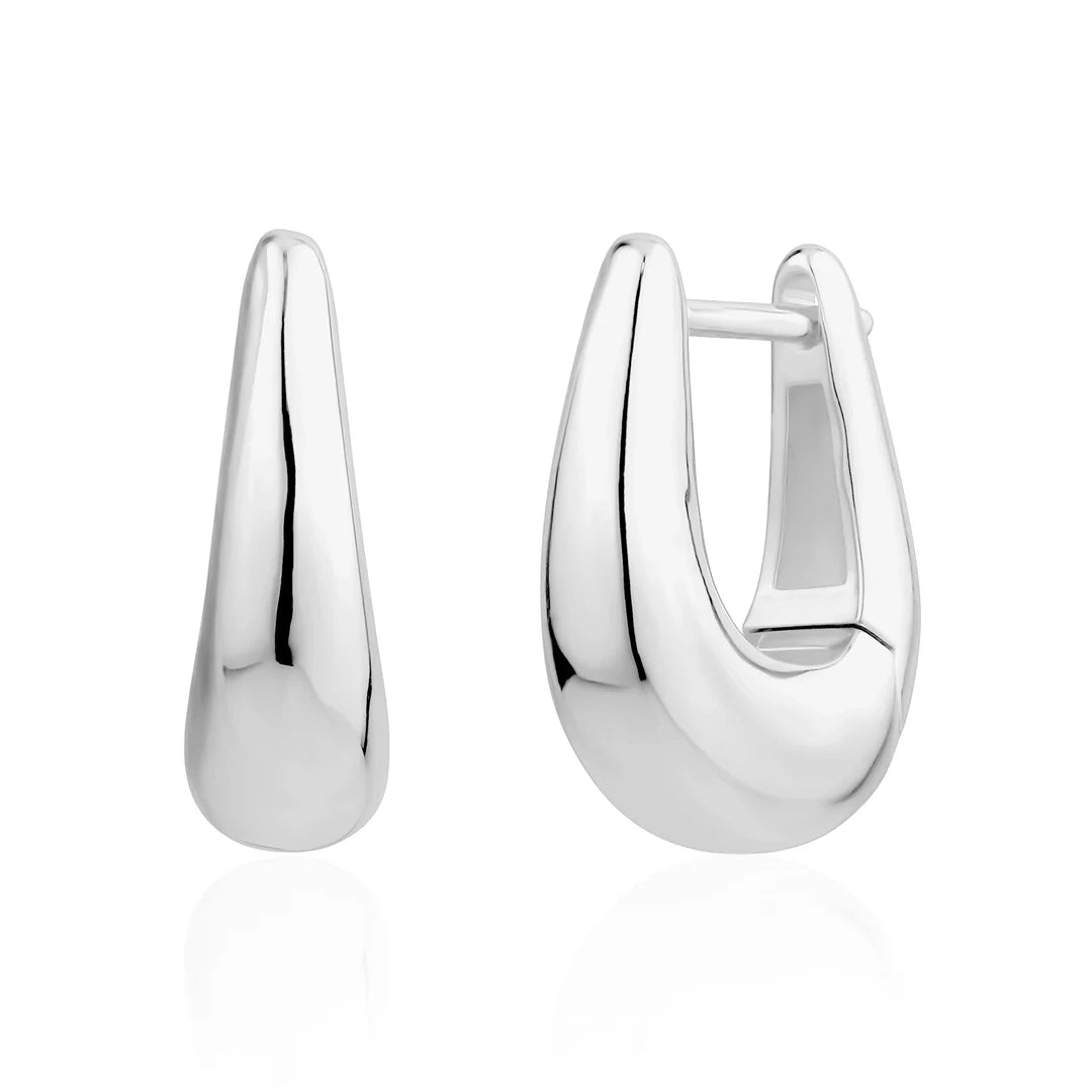 Wedge Rectangular Huggie in White 13-156781-01