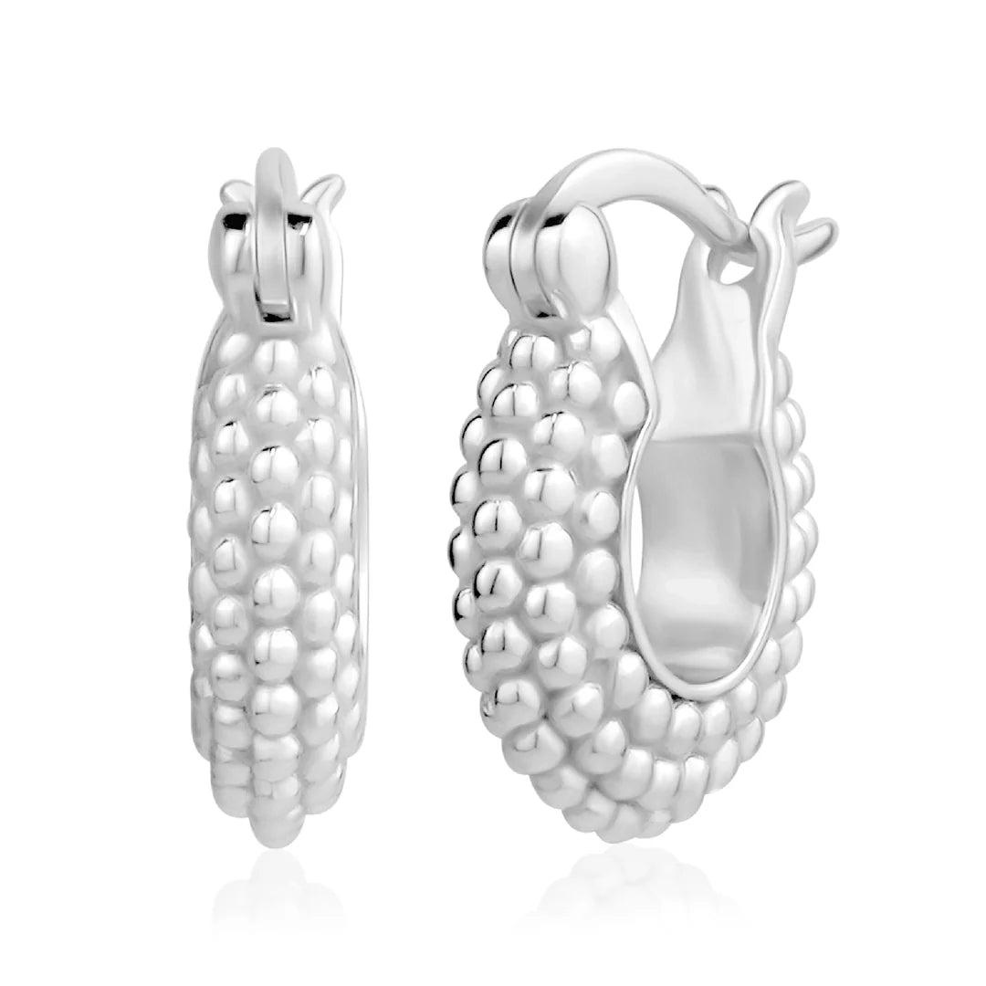 Pave Bead Huggies in White 13-156784-01