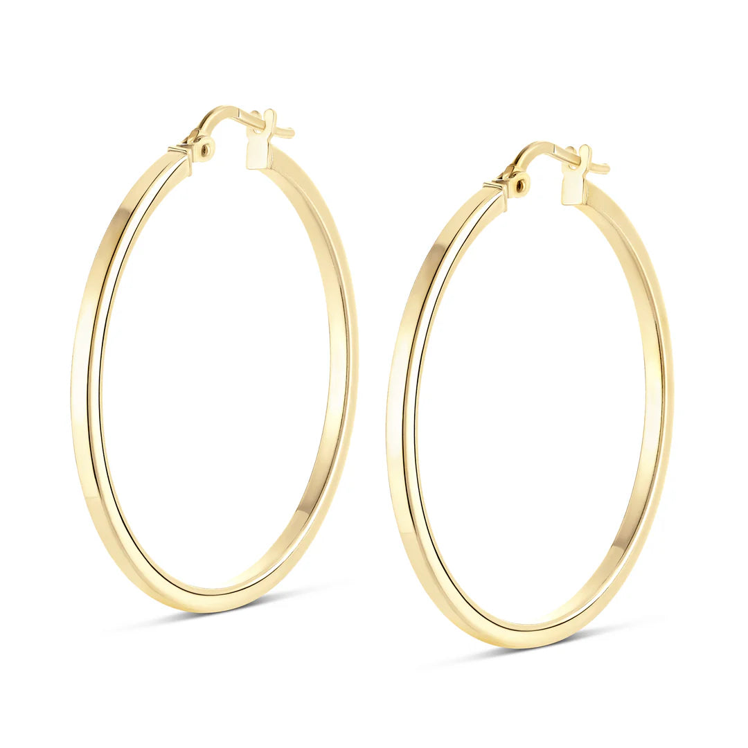 XL Square Edge Hoops in Yellow 13-403559-02