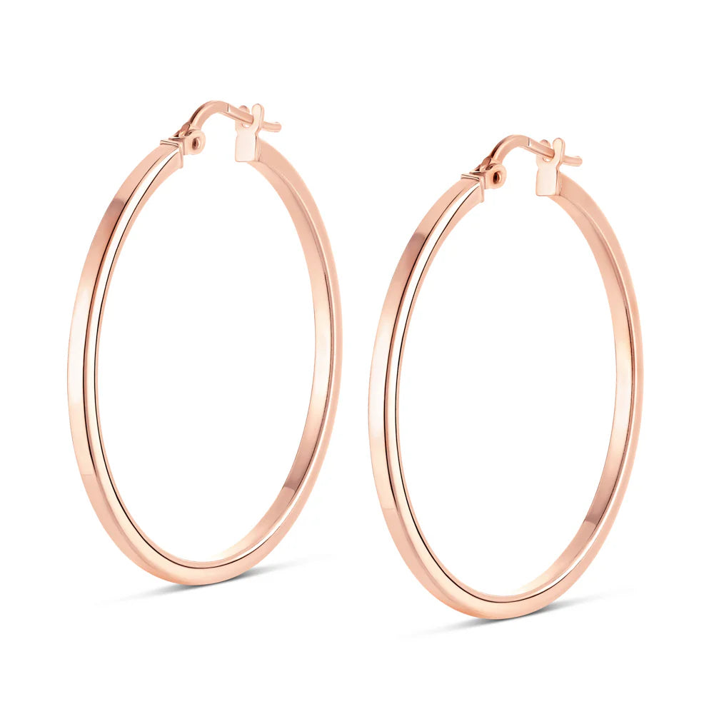 XL Square Edge Hoops in Rose 13-403559-03