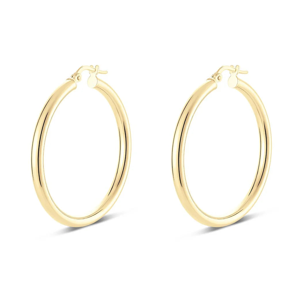 Medium Round Tube Hoops in Yellow 13-403560-02