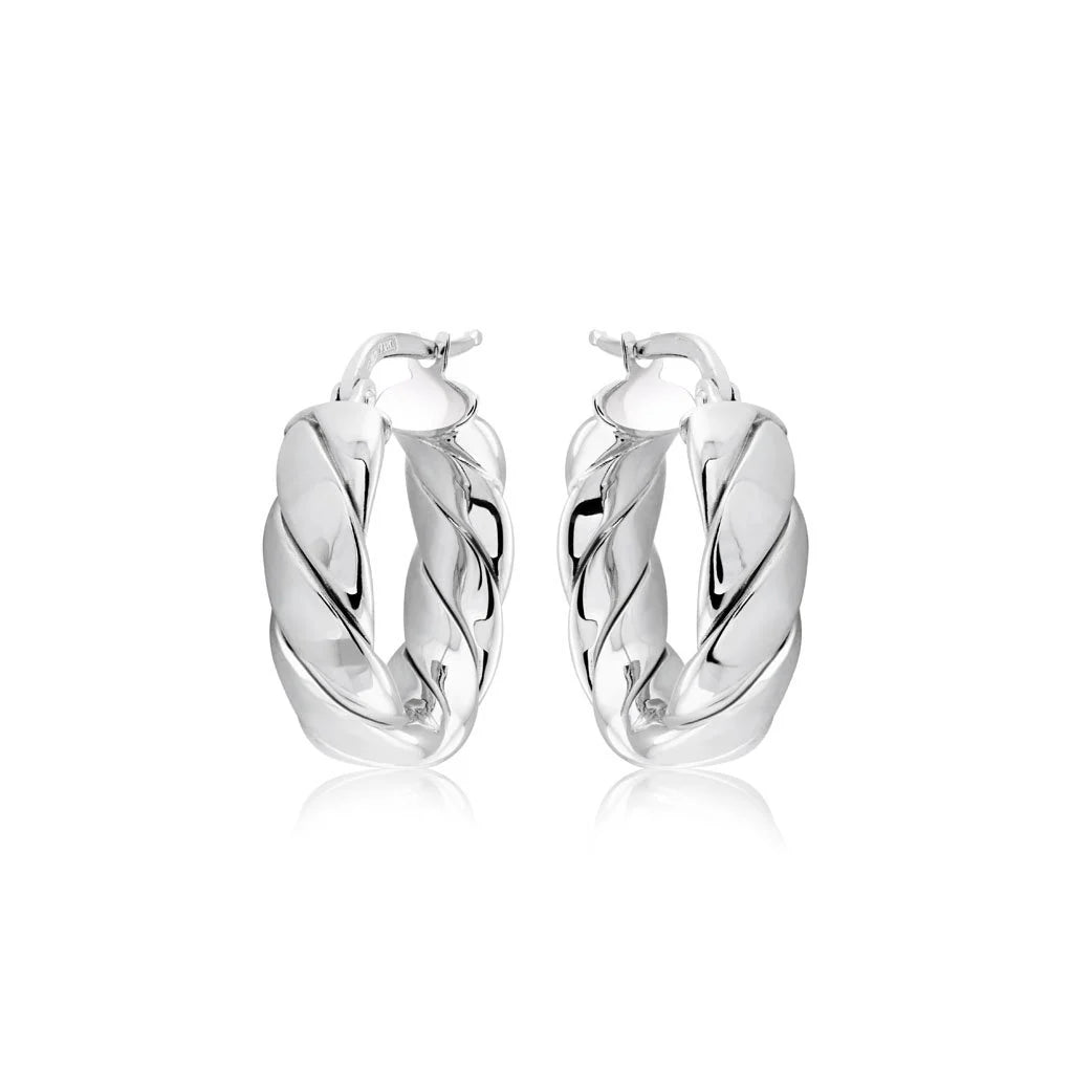 Small Lucia Hoops in White 13-403563-01