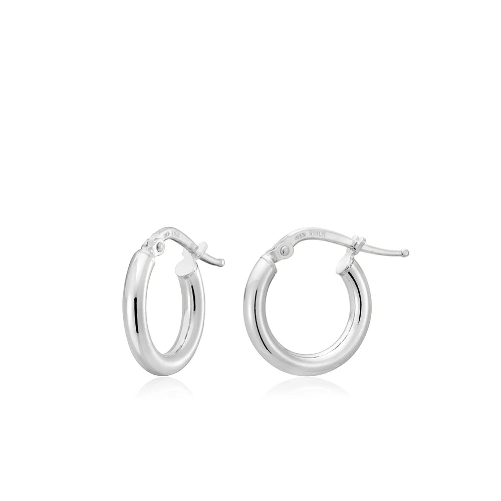 Mini 2.5mm Tube Hoops in White 13-406404-01