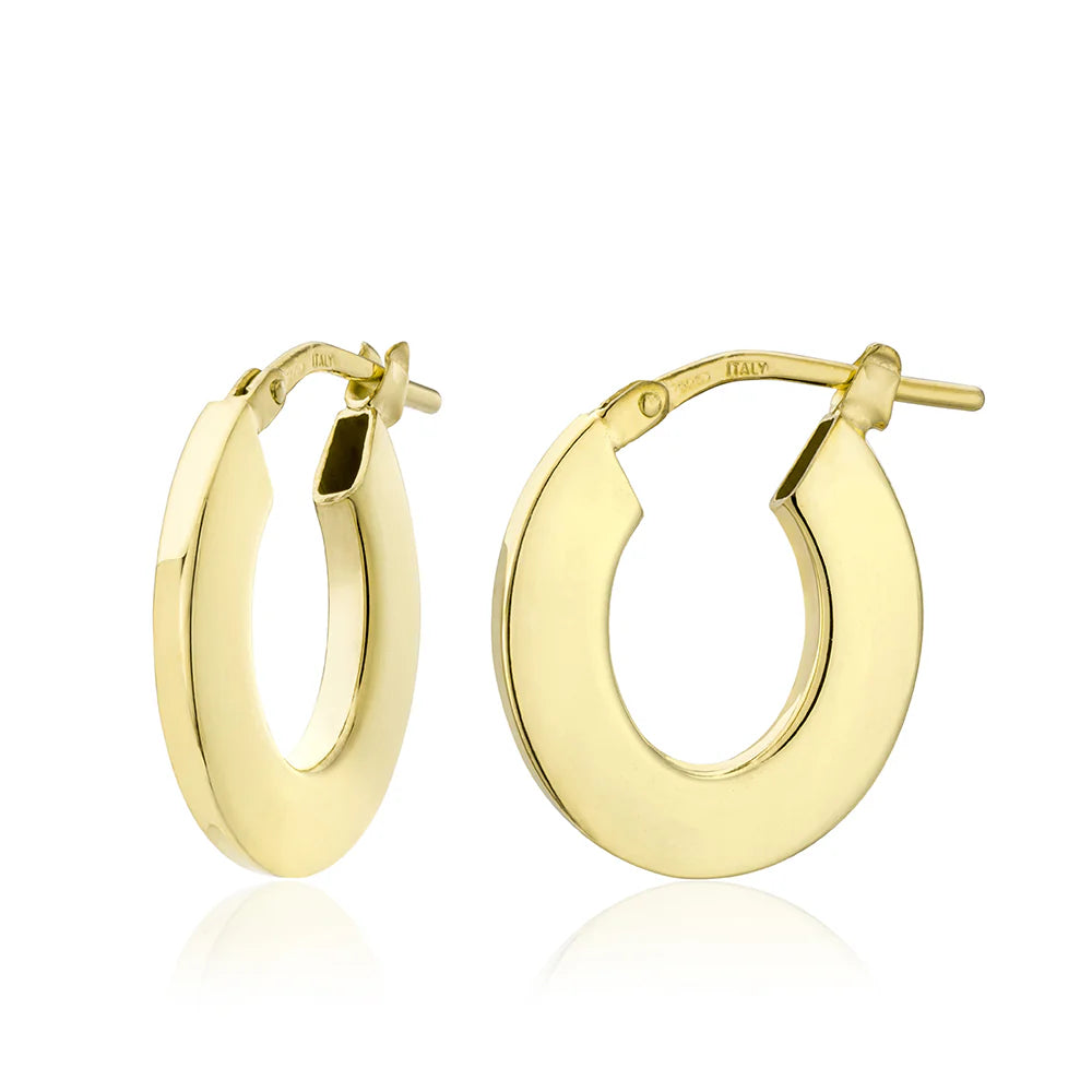 Small Oval Flat Tube Hoops in Yellow 13-406552-02