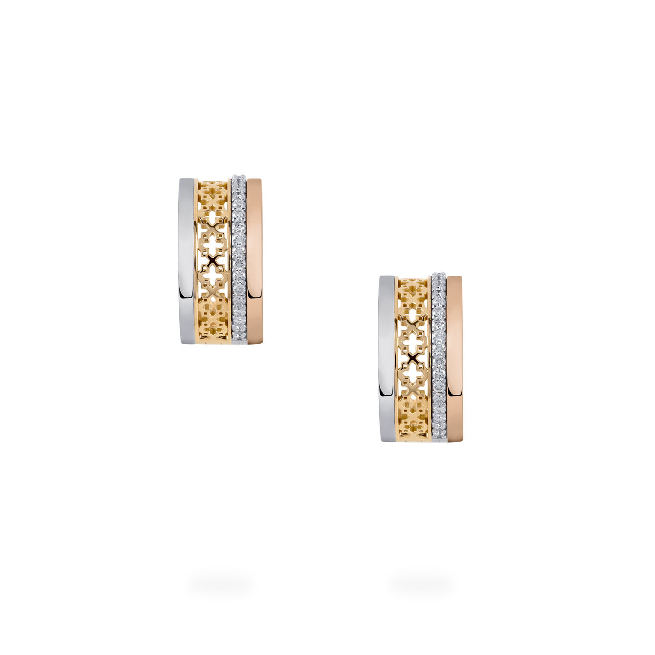 Birks Dare to Dream ® Diamond Huggie Earrings, Tri-Gold 450014670254