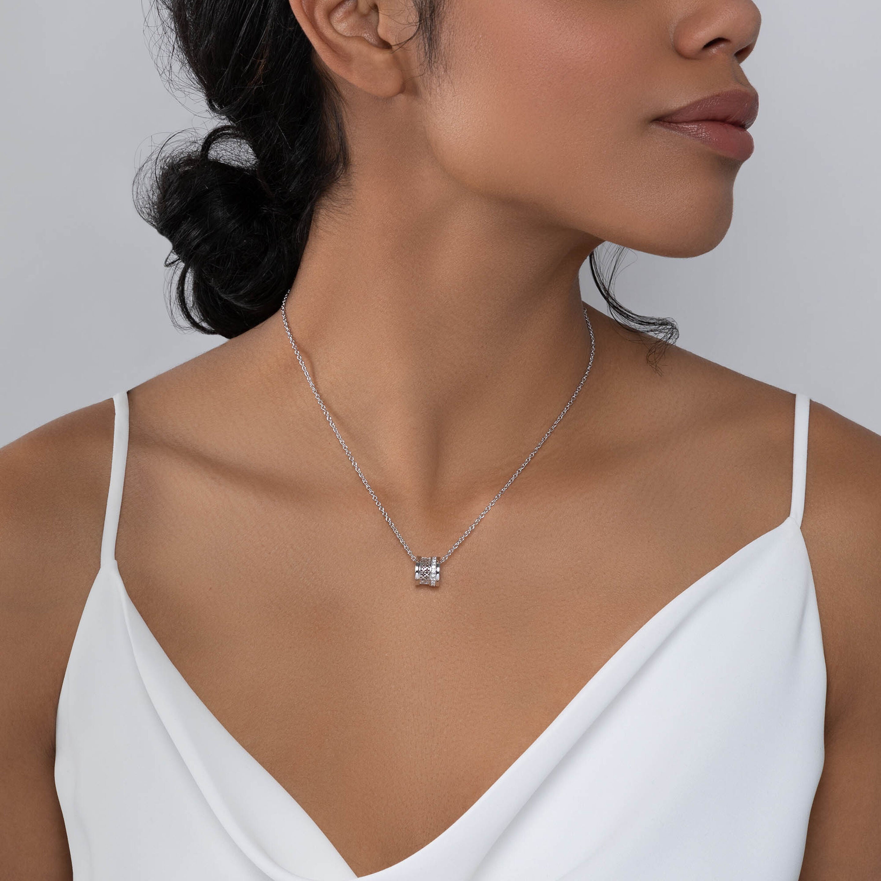 Birks Dare to Dream ® Diamond Barrel Pendant, White Gold 450015429677