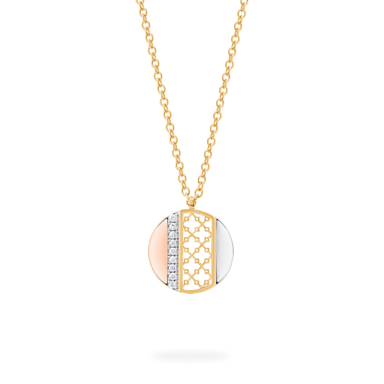 Birks Dare to Dream ® Diamond Circle Pendant, Tri-Gold 450016186272