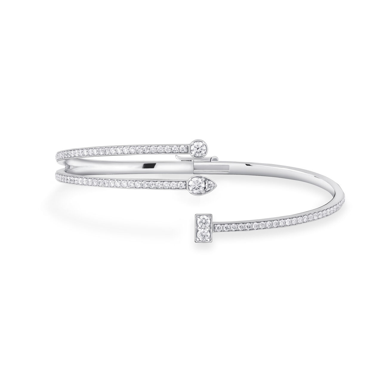 Birks Splash  Triple Row Diamond Bangle Bracelet 450016185855