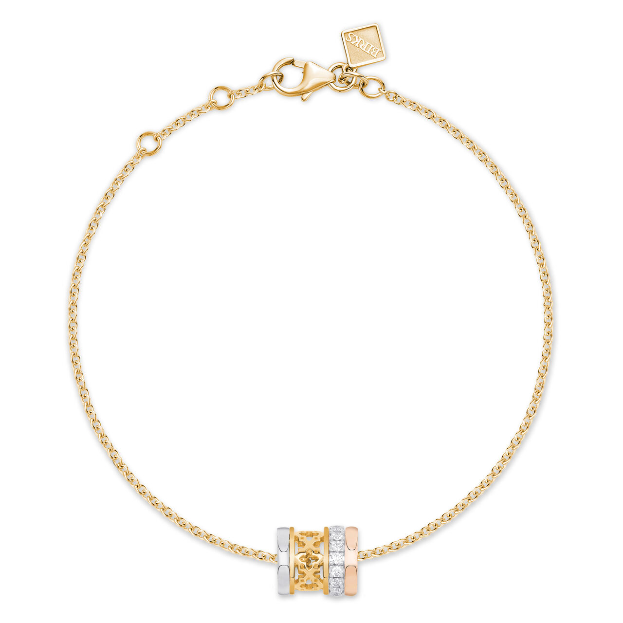 Birks Dare to Dream ® Small Diamond Bracelet, Tri-Gold 450016186432