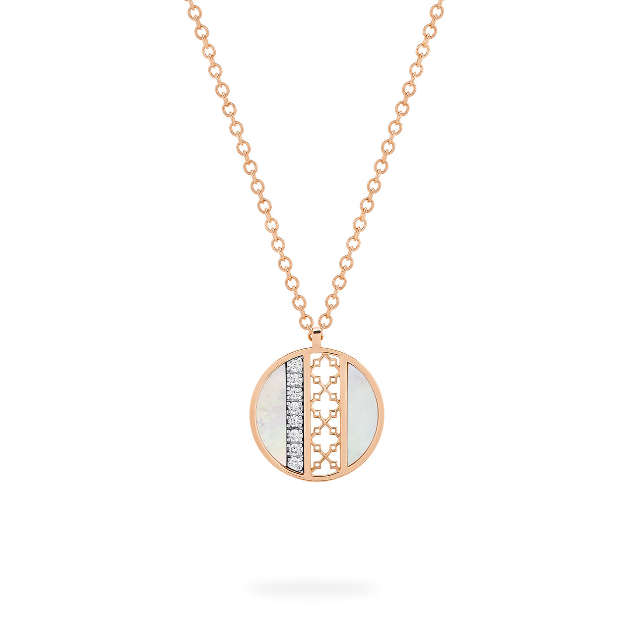 Birks Dare to Dream ® Mother-of-Pearl and Diamond Circle Pendant, Rose Gold 450016921194
