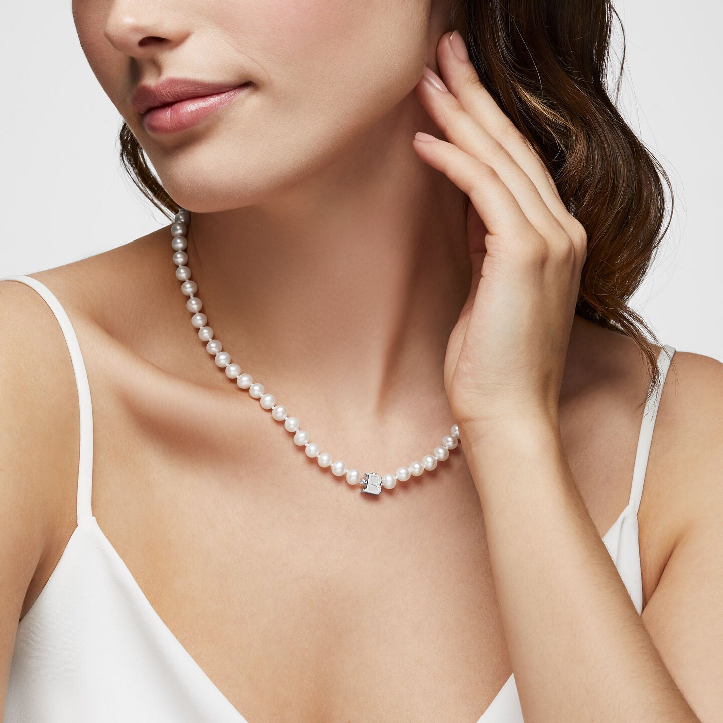 Birks Pearls 7.5-8 mm Silver Cultured Freshwater Pearl Necklace 18inch 450018782885