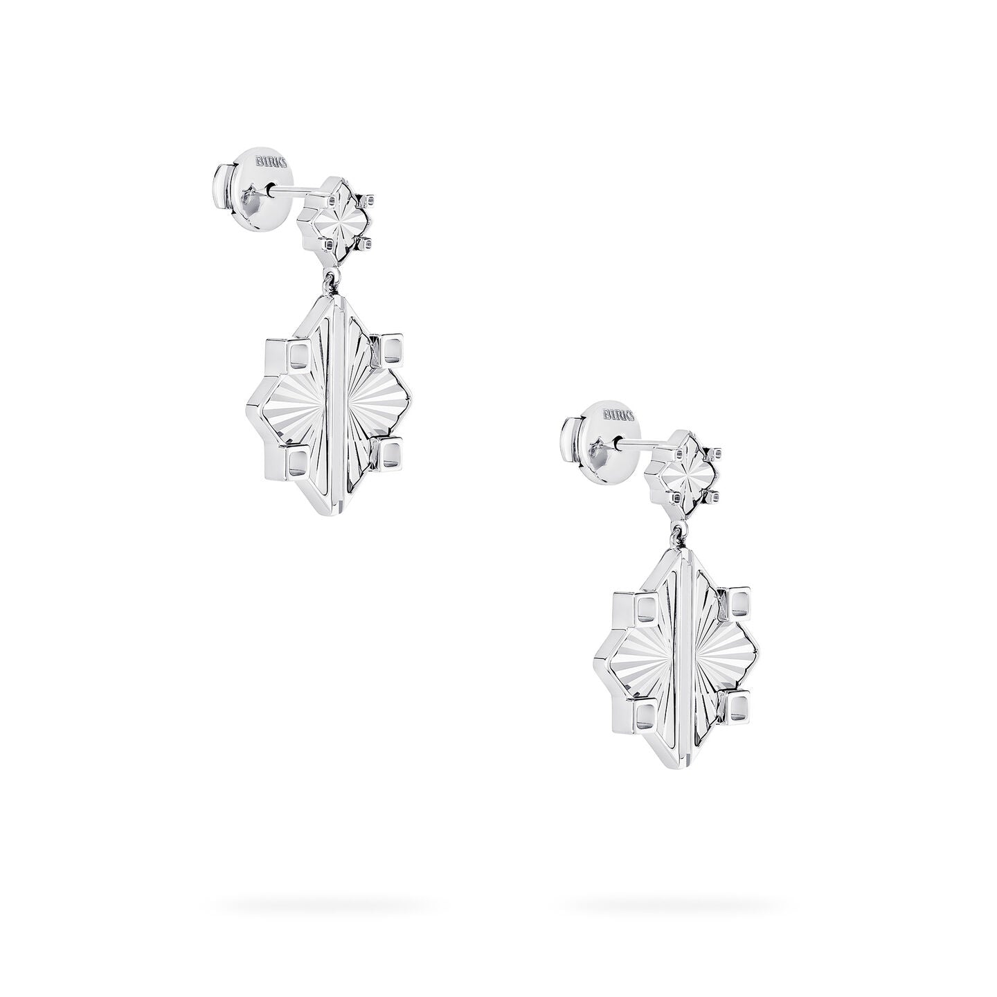 Birks Muse® Guilloché Sterling Silver Drop Earrings, Large 450018473417