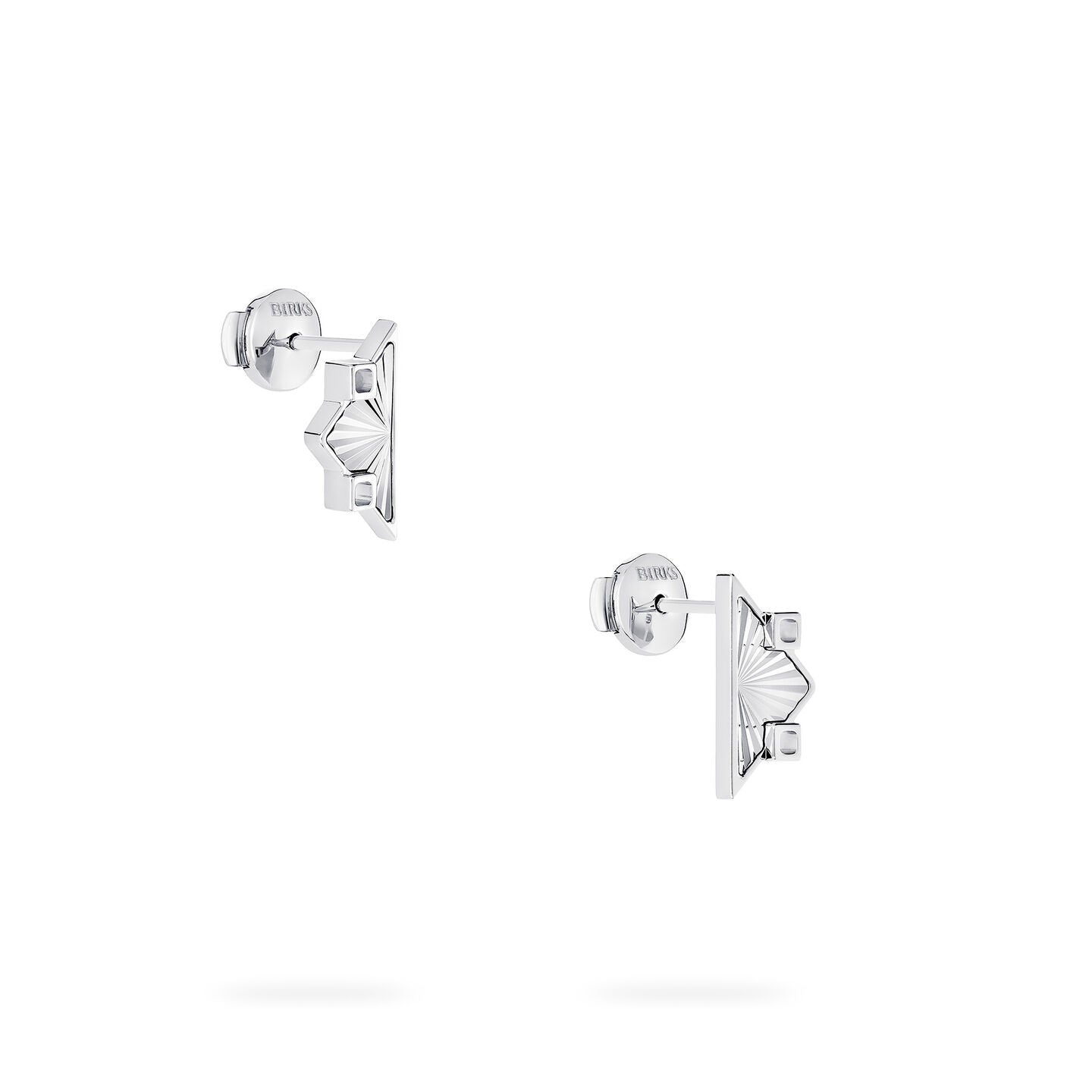 Birks Muse® Guilloché Symmetric Sterling Silver Earrings, Small 450018473585