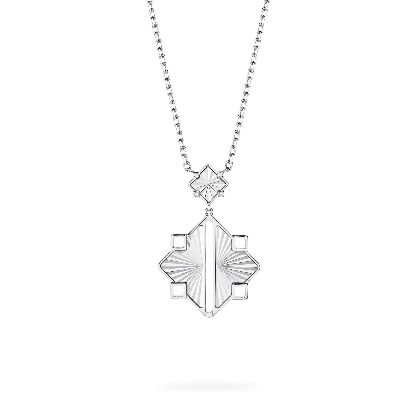 Birks Muse® Guilloché Sterling Silver Drop Pendant, Extra Large 450018473660