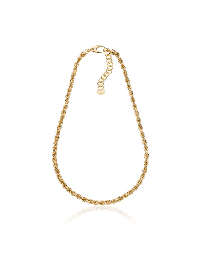 Golden silver rope chain necklace