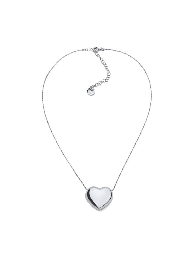 Silver necklace with big heart