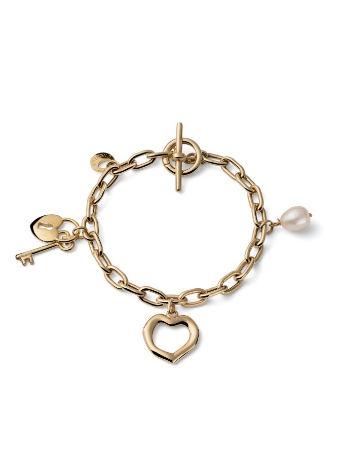 Golden silver bracelet with charms 580926