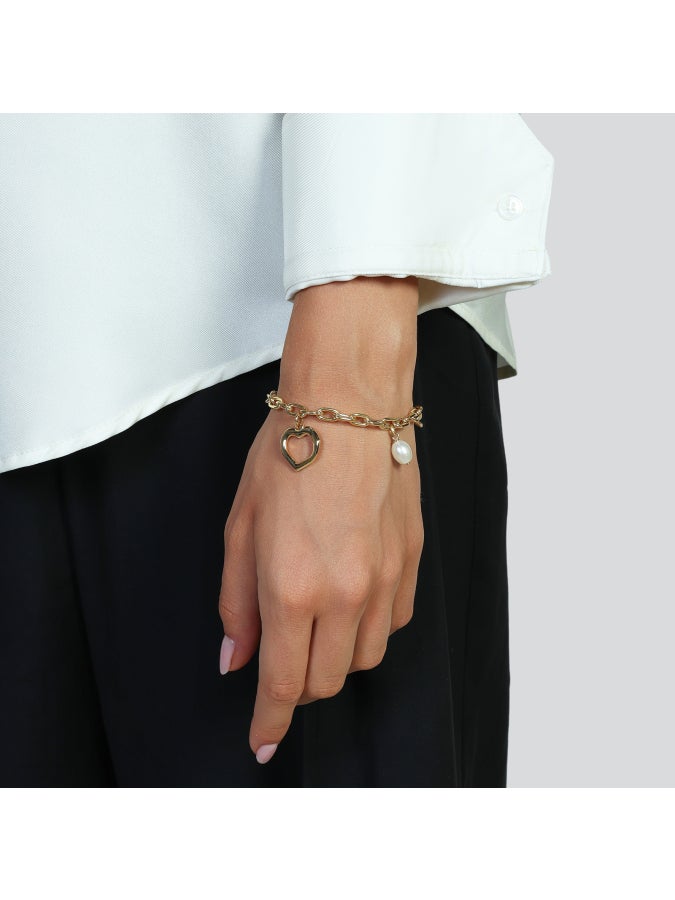 Golden silver bracelet with charms 580926
