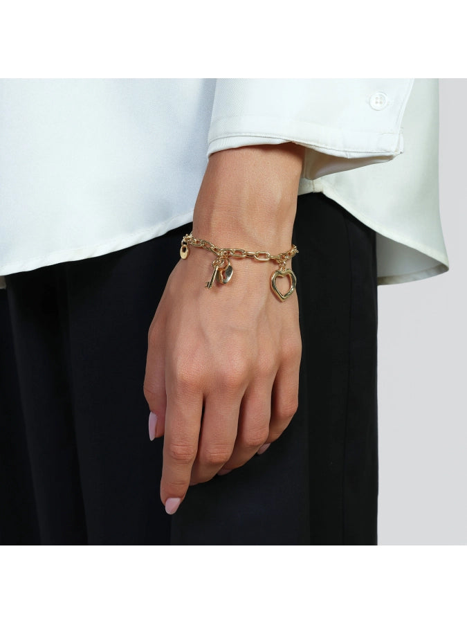 Golden silver bracelet with charms 580926