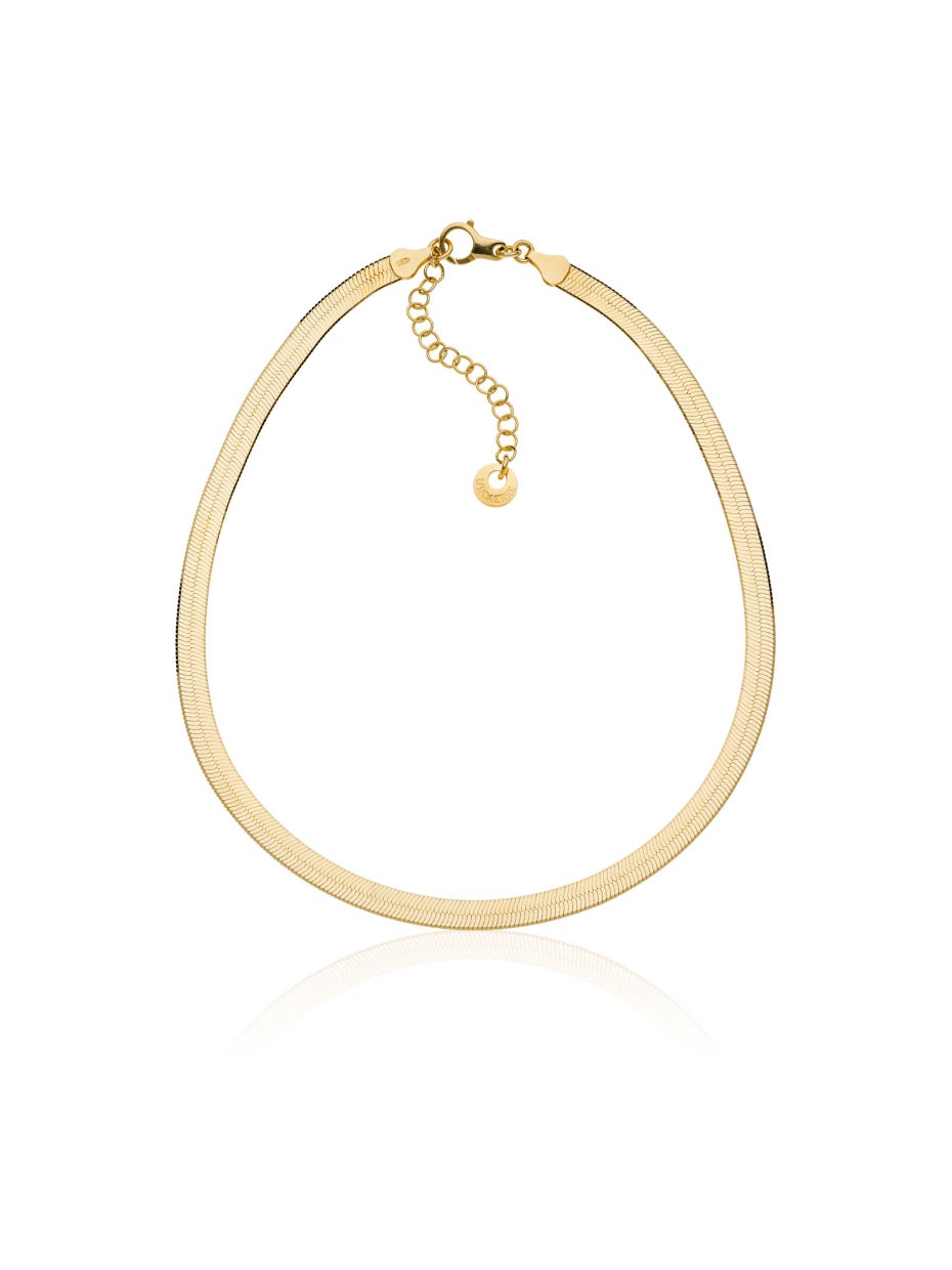 Herringbone golden silver chocker 557243