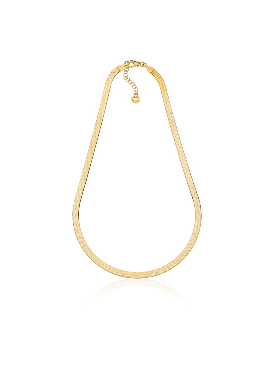 Herringbone golden silver chocker 557243