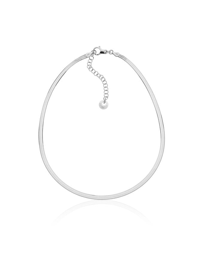 Herringbone silver necklace 557246