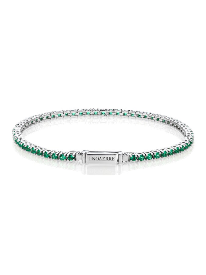 Tennis bracelet with green zirconia 520809
