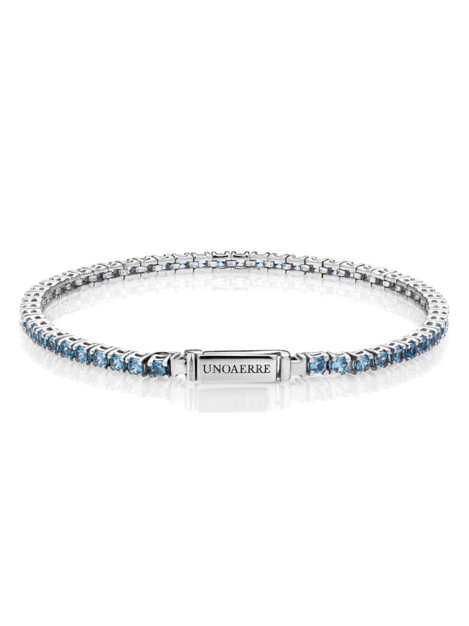 Tennis bracelet with light blue zirconia 520811