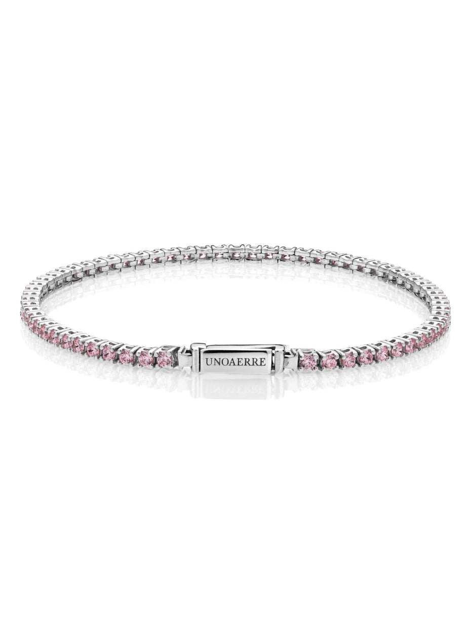 Tennis bracelet with pink zirconia 520812