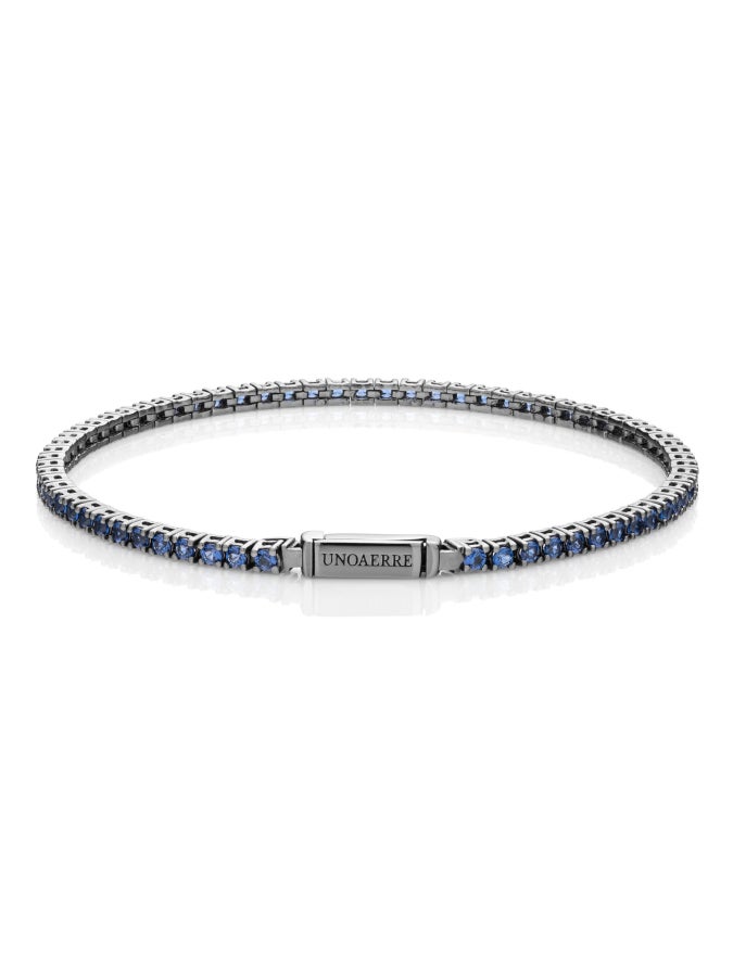 Silver bracelet with blue cubic zirconia 527937