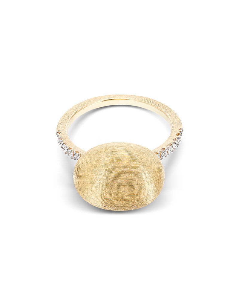 "ƒLITE" DIAMONDS AND HAND-ENGRAVED GOLD BOULE RING (LARGE) AS27-583