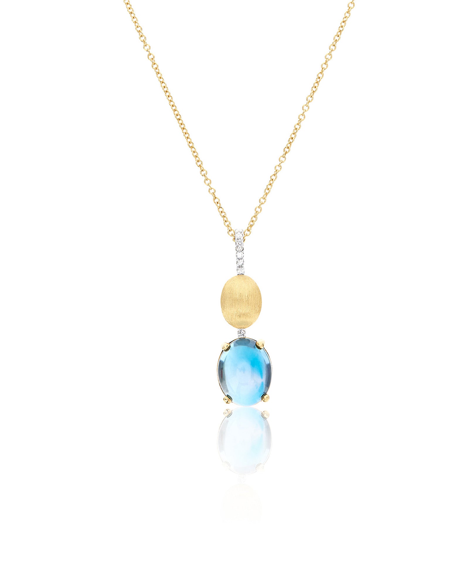 Nanis "AZURE" GOLD, DIAMONDS AND LONDON BLUE TOPAZ DAINTY PENDANT CS19-597