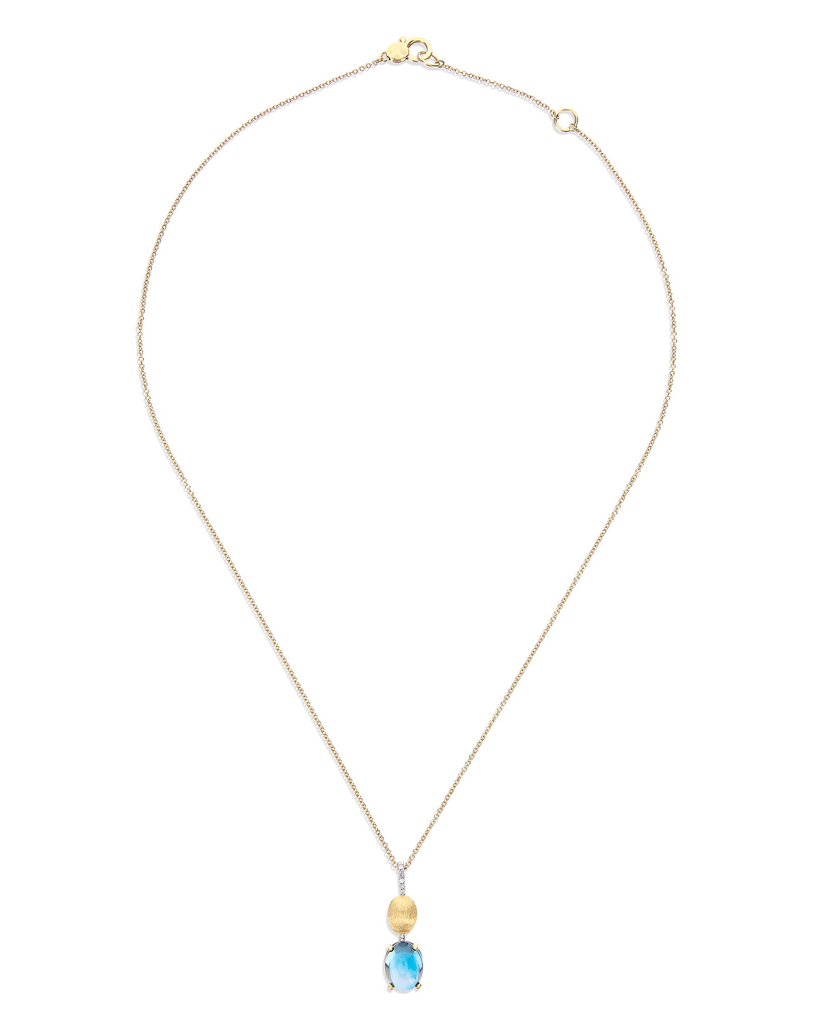 Nanis "AZURE" GOLD, DIAMONDS AND LONDON BLUE TOPAZ DAINTY PENDANT CS19-597