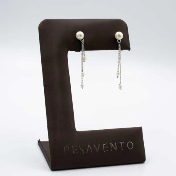 DNA Perla Triple Strands Rhodium Earrings WDNAO317