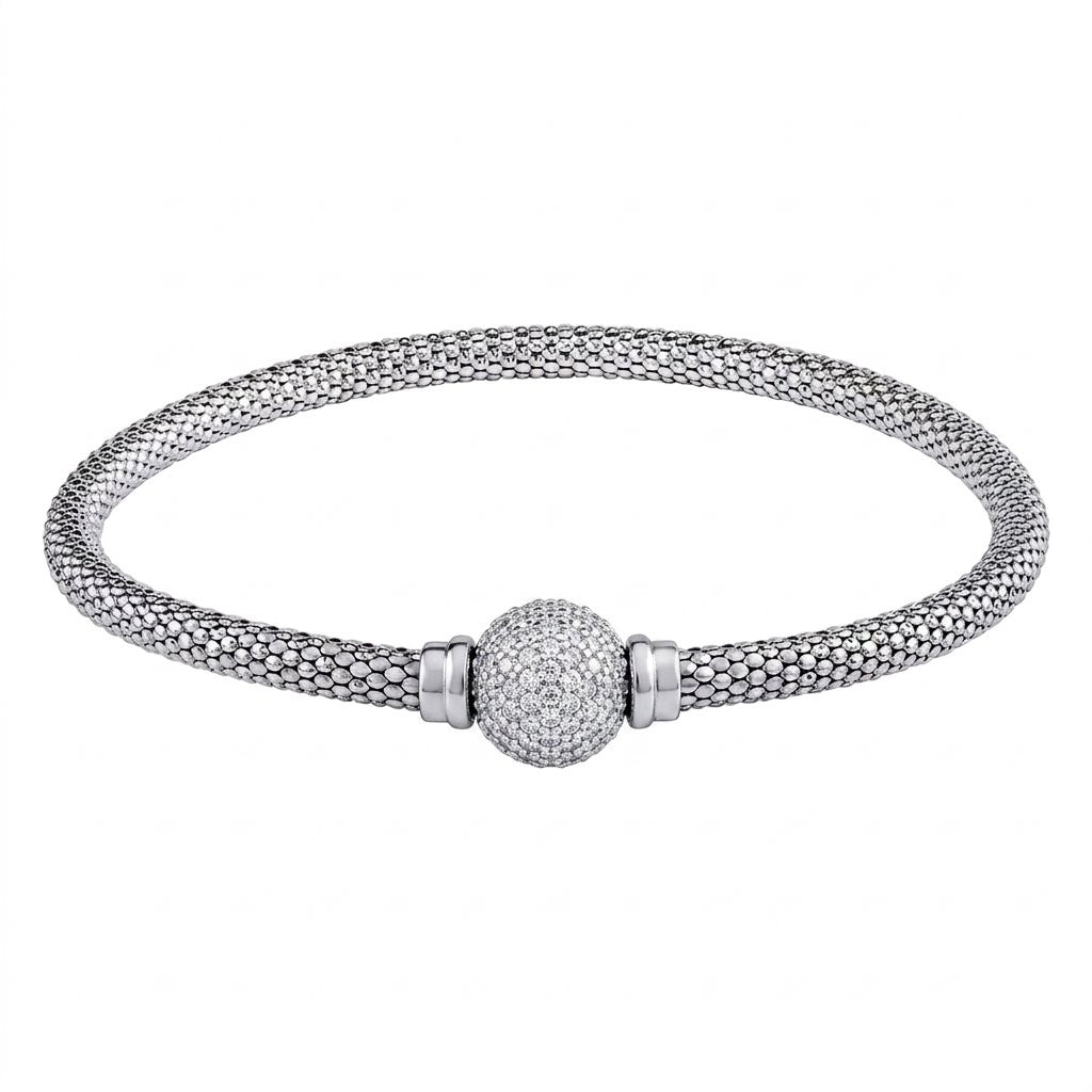 silver bracelet with cubic zircone 370166
