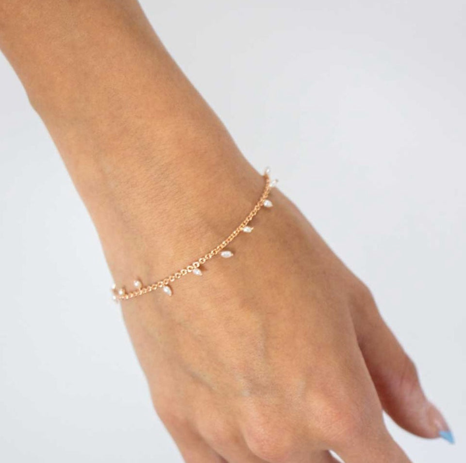 Bracelet argent rosé, perles Pesavento WDNAD443