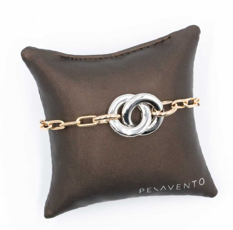 Pesavento Elegance Incrocio Pink Bracelet TWO TONE WELGD044
